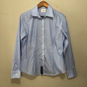 Eagle Shirtmakers Women's Long Sleeve Button Up Blue Medium